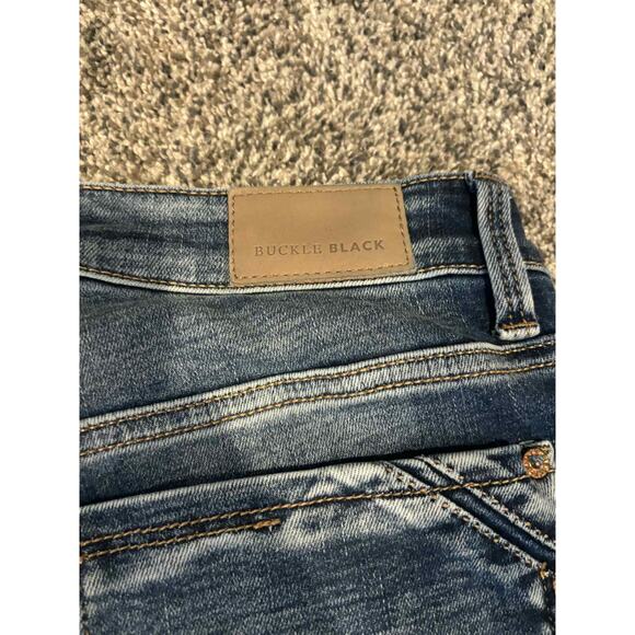 Buckle Black Fit 93 Straight Leg Whiskered Denim Jeans Blue Size 28 x 33 Stretch - Picture 4 of 8